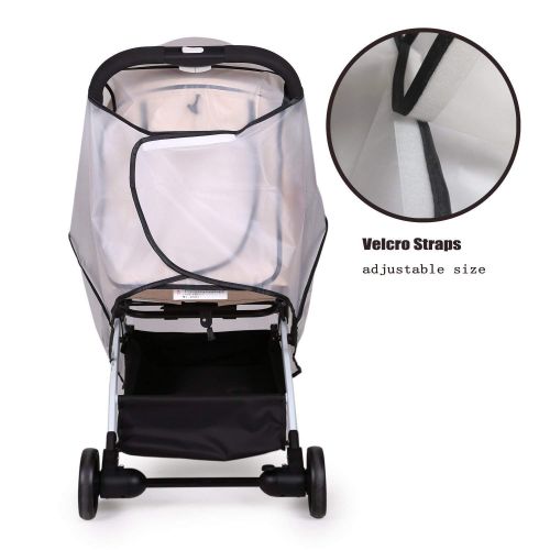  Bemece Stroller Rain Cover Universal + Mosquito Net (2-Piece Set), Baby Travel Weather Shield …