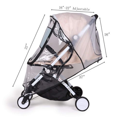  [아마존베스트]Bemece Stroller Rain Cover Universal + Mosquito Net (2-Piece Set), Baby Travel Weather Shield …