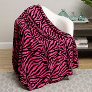 Ben&Jonah Animal Print Ultra Plush Pink Zebra Twin Size Microplush Blanket