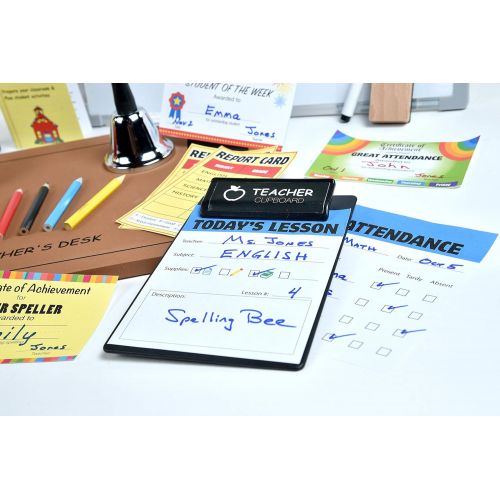  Ben Franklin Toys Play Teacher Role-Play Set Includes Reusable White Board, Bell, Report Cards, for Home or Classroom