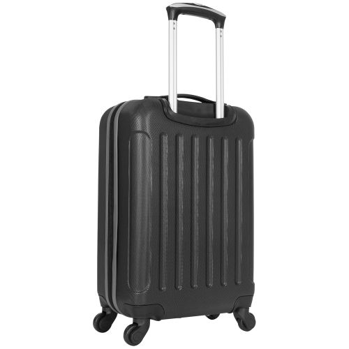  Ben Sherman Leicester 20 Lightweight Durable Hardside 4-Wheel Spinner Carry-On Luggage, Black With Gray