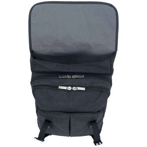  Ben Sherman Heathered Polyester Dual Compartment Flapover 15 Laptop Backpack, Navy