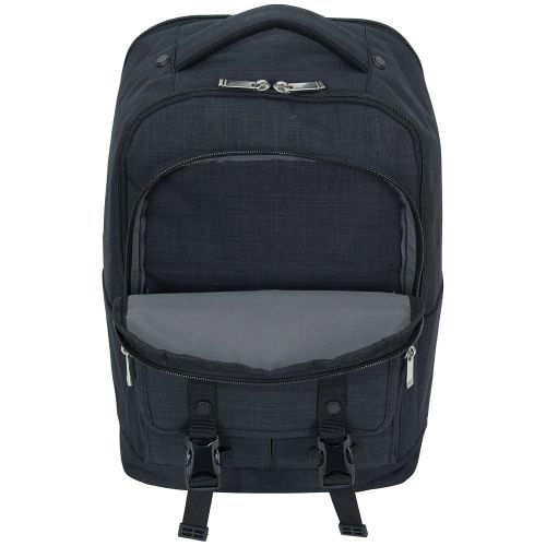  Ben Sherman Heathered Polyester Dual Compartment 15.6 Laptop Travel Backpack, Navy