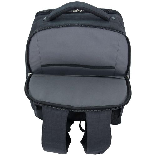  Ben Sherman Heathered Polyester Dual Compartment 15.6 Laptop Travel Backpack, Navy