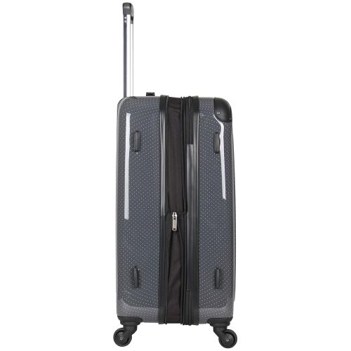  Ben Sherman Cambridge 24 Hardside Expandable Lightweight 4-Wheel Spinner Checked Luggage, Charcoal