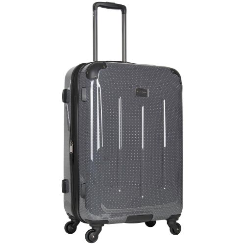  Ben Sherman Cambridge 24 Hardside Expandable Lightweight 4-Wheel Spinner Checked Luggage, Charcoal