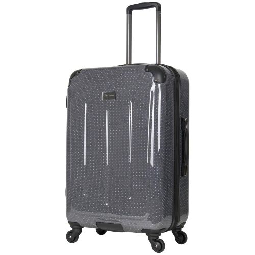  Ben Sherman Cambridge 24 Hardside Expandable Lightweight 4-Wheel Spinner Checked Luggage, Charcoal