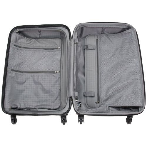  Ben Sherman Cambridge 24 Hardside Expandable Lightweight 4-Wheel Spinner Checked Luggage, Charcoal