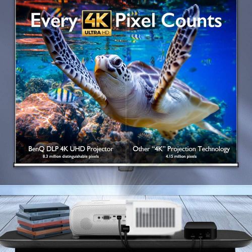 벤큐 BenQ TK810 4K HDR Wireless Smart Home Projector | YouTube Netflix Streaming App Ready | iPhone Android Casting Support | Built-in Bluetooth 4.0 for Wireless Speaker