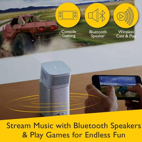 벤큐 [아마존베스트]BenQ Mini Projector GV1 with Bluetooth Speaker, WiFi, HDMI to USB-C Connection