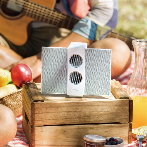 벤큐 BenQ treVolo S Wireless Bluetooth Portable Electrostatic Speaker, 3D mode, NFC, USB DAC, 18 hrs playing time (White)