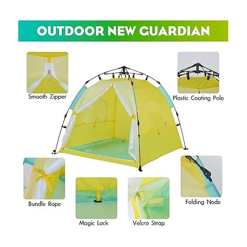  Automatic Instant Baby Tent with Pool, UPF 50+ Beach Sun Shelter, Portable Mosquito Net for Infant