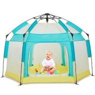 Baby Playpen with Canopy, Portable Baby Beach Tent, Toddler Play Yard Indoor and Outdoor, Foldable Mosquito Net for Infant - Green