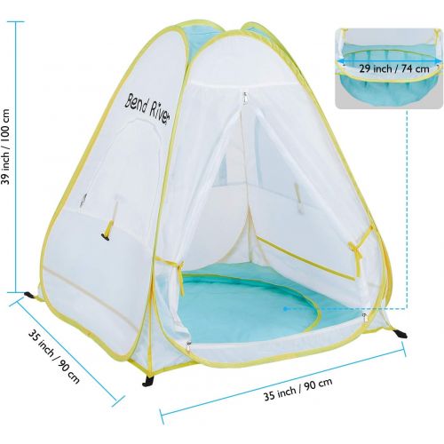  Bend River Pop Up Baby Beach Tent, UPF 50+ Sun Shelter with Pool, Portable Mosquito Net for Infant