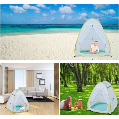  Bend River Pop Up Baby Beach Tent, UPF 50+ Sun Shelter with Pool, Portable Mosquito Net for Infant