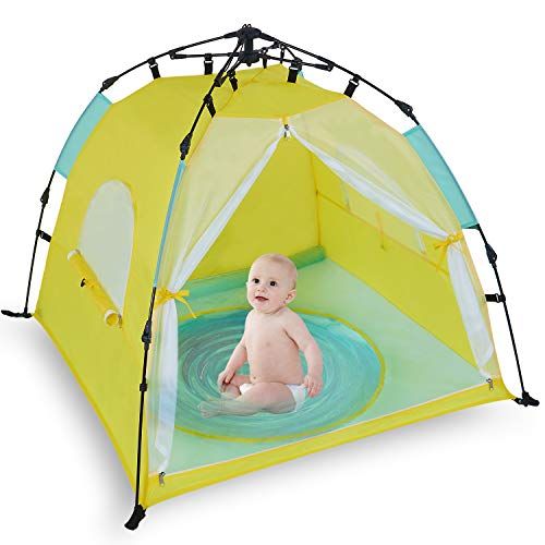  Bend River Automatic Instant Baby Tent with Pool, UPF 50+ Beach Sun Shelter, Portable Mosquito Net/Travel Bed for Infant