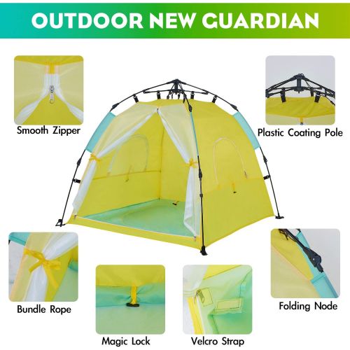  Bend River Automatic Instant Baby Tent with Pool, UPF 50+ Beach Sun Shelter, Portable Mosquito Net/Travel Bed for Infant