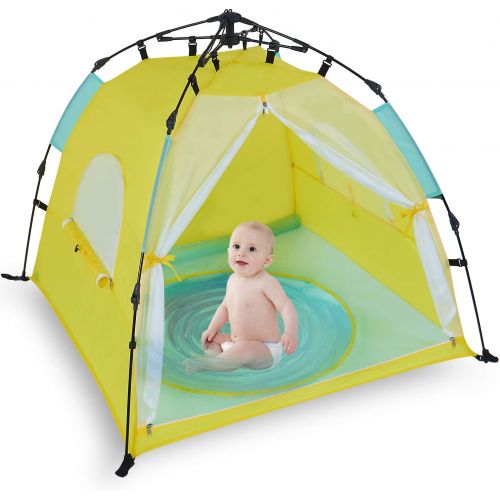  Bend River Automatic Instant Baby Tent with Pool, UPF 50+ Beach Sun Shelter, Portable Mosquito Net/Travel Bed for Infant