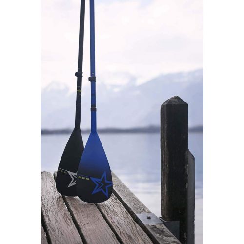  Bending Jobe Fiberglass 3-Piece SUP Stand Up Paddle Boarding Paddle Black - Length: 180 to 220cm 3pc - Weight: 780g