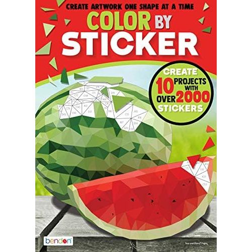  [아마존베스트]Bendon 44092 Food Advanced Color by Sticker Book, Multicolor