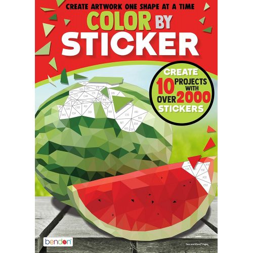  [아마존베스트]Bendon 44092 Food Advanced Color by Sticker Book, Multicolor