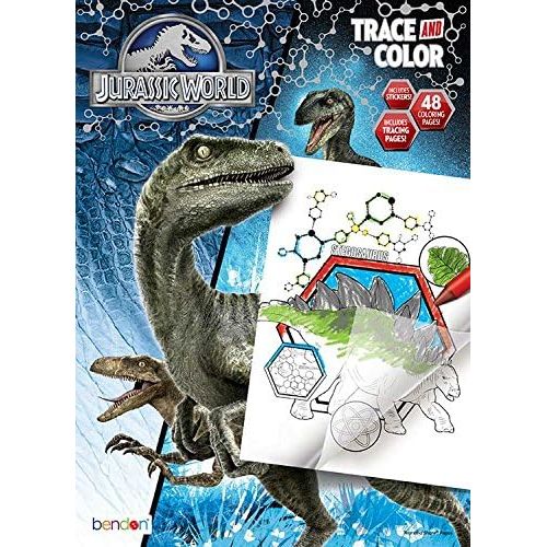  Bendon Jurassic World Trace and Color Coloring and Activity Book