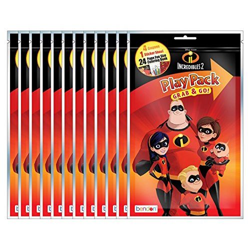 디즈니 Disney Pixar The Incredibles 2 Grab and Go Play Packs (Pack of 12)