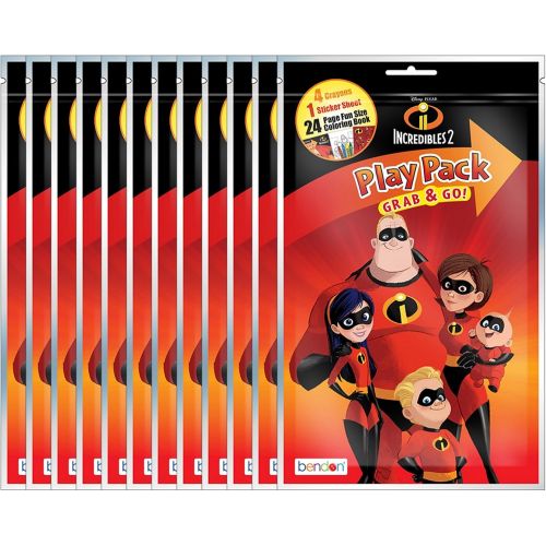 디즈니 Disney Pixar The Incredibles 2 Grab and Go Play Packs (Pack of 12)