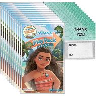 Bendon Disney Moana Grab and Go Play Packs Bundle (12 Packs) Party Favors and 12 Thank you Cards
