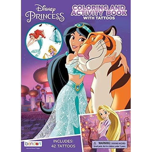  Bendon Disney Princess Coloring Book and Sticker Activity Pad with Tattoos, Stickers and Crayons