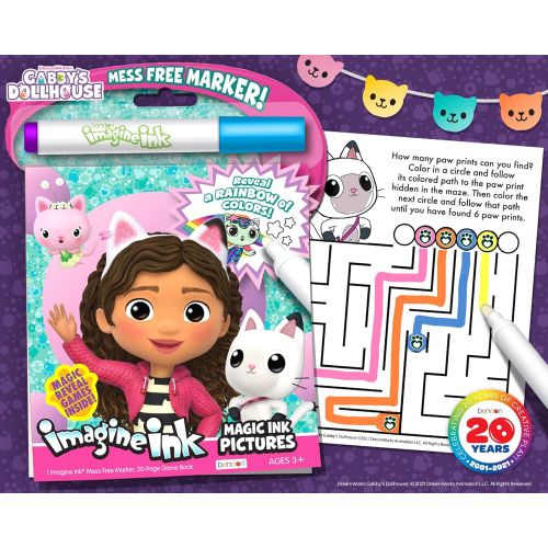  Bendon Imagine Ink Coloring Game Book, Magic Ink Pictures, Mess Free Marker (Gabbys Dollhouse)