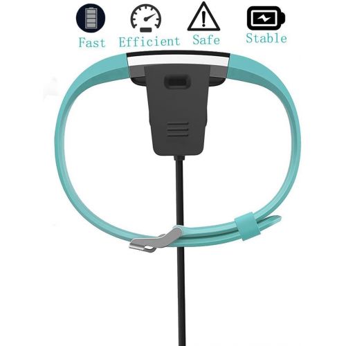  [아마존베스트]Fitbit Alta HR Charger with Reset Button, BeneStellar 2-Pack 3.3ft/1m or 1.8ft/55cm Replacement Charging Cable Cradle Dock Adapter for Fitbit Alta HR Fitness Wristband (2-Pack 1.8f