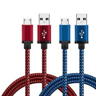 [아마존핫딜]Micro USB Kabel Nylon, BeneStellar [ Rot & Blau 0,9m* 2 ] 2,4A [ USB Schnellladekabel ] High Speed Micro USB datenkabel und ladekabel fuer Samsung Galaxy S6 / S7 / S7 Edge, Kindle,
