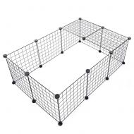 Benefit-X 6 PCS Pet Playpen Portable Pet Playpen Animal Fence Cage Kennel Crate Free Combination Metal with Iron Net for Small Animals Cat