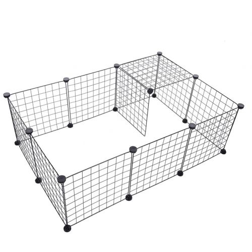  Benefit-X 6 PCS Pet Playpen Portable Pet Playpen Animal Fence Cage Kennel Crate Free Combination Metal with Iron Net for Small Animals Cat