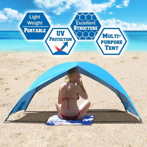  BenefitUSA Beach Tent Sun Shade Shelte Portable Hiking Travel Camping Outdoor Napping Canopy 2 Persons