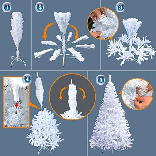  BenefitUSA 6 White Classic Pine Christmas Tree Artificial Realistic Natural Branches-Unlit