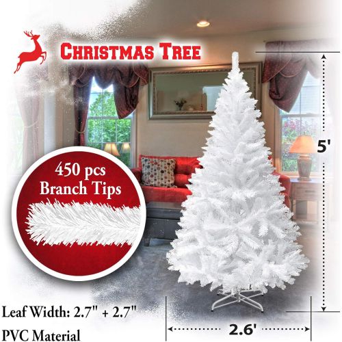  BenefitUSA 6 White Classic Pine Christmas Tree Artificial Realistic Natural Branches-Unlit