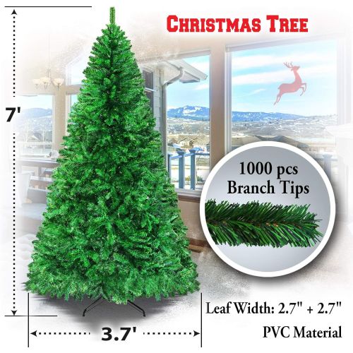  BenefitUSA Classic Pine Artificial Christmas Tree with Metal Stand, 7 White