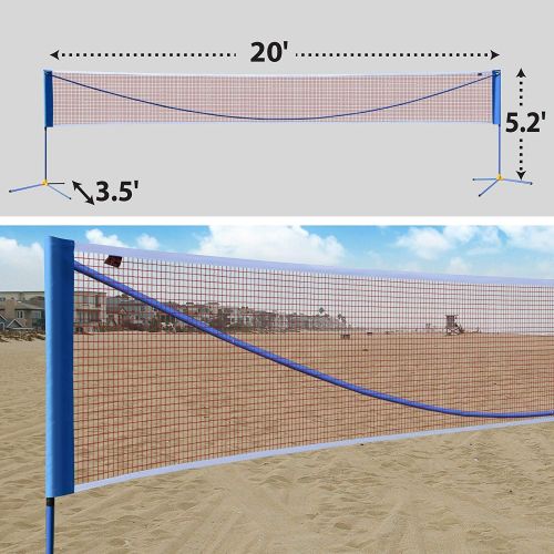  BenefitUSA Portable Badminton Net Volleyball Tennis Net w Stand for Family Sport