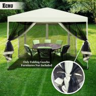 BenefitUSA Easy Pop Up Canopy Tent 10 x10 Gazebo Sun Shade Shelter with Mesh Side Walls Screen House