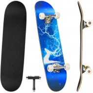 Benewell Skateboards, 31 x 8 Complete Standard Skateboards for Beginners with 7 Layers Canadian Maple, Double Kick Concave Skateboards for Kids Youth Teens Man and Women