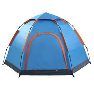 Beneyond 3-5 People, Hexagonal Yurts, Outdoor Camping Tents, Single Storey, Double Doors, Fully Automatic, Pop up Tents (Blue)