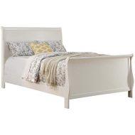 Benjara Benzara Spellbinding Clean Wooden Bed, White,