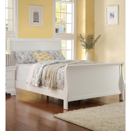  Benjara Benzara Spellbinding Clean Wooden Bed, White,