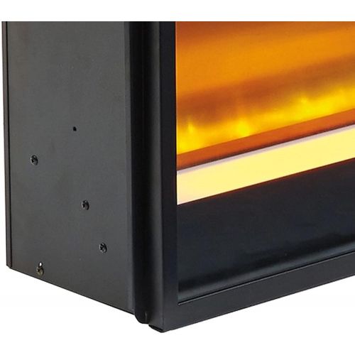  Benjara 23.75 Inches Electric Fireplace Insert with LED Lit Display, Black