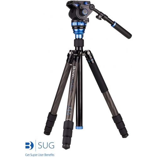  Benro Aero 7 Carbon Fiber Travel Video Tripod Kit with S7 Video Head (C3883TS7)