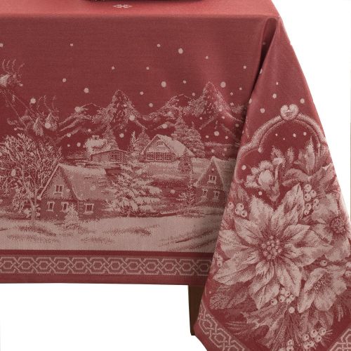  Benson Mills Christmas Story Engineered Jacquard Fabric Tablecloth, 52 by 70