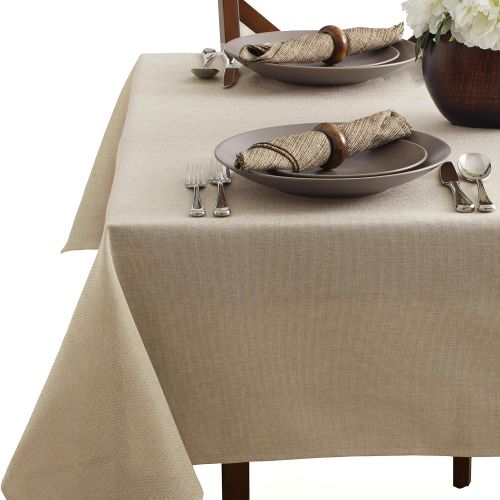  Benson Mills Tweed Tablecloth, 60X84, Taupe