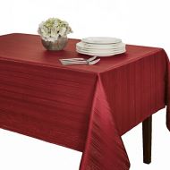 Benson Mills Flow Spillproof Fabric Tablecloth, 60X140 Inch, Ruby
